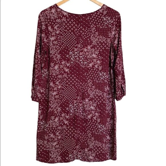 Old Navy Maroon Floral Dress Size Small - Picture 3 of 6
